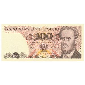  100 złotych 1975 -AB- rzadka seria 