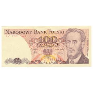 100 złotych 1986 -PC- destrukt, spektakularny i rzadki 