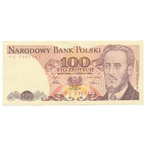 100 złotych 1986 -PC- error note
