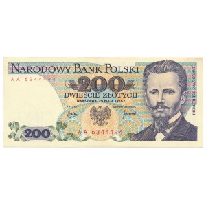 200 złotych 1976 -AA- b.rzadka seria