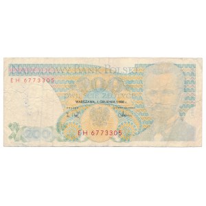 200 złotych 1988 - destrukt