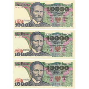 10.000 złotych 1988 W,Y,Z - complete serial set