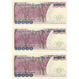 10.000 złotych 1988 W,Y,Z - komplet serii odmiany