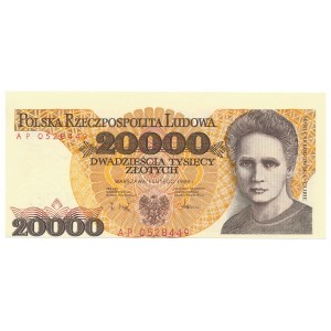 20.000 złotych 1989 -AP- error note
