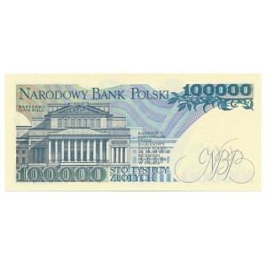 100.000 złotych 1990 -BA- destrukt rozlanie farby