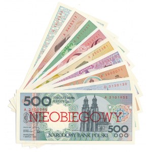 Set of 1-500 złotych 1990 - NIEOBIEGOWY