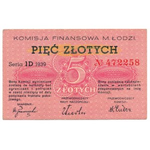 Łodz 5 złotych 1939 -1D- 