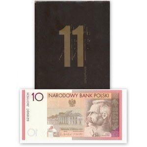 11 Dzielnych Ludzi z banknotem 10 złotych 2008