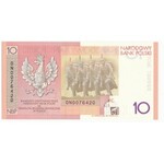 11 Dzielnych Ludzi z banknotem 10 złotych 2008