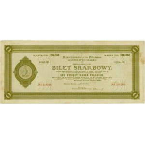 Bilet Skarbowy 100.000 marek 1923 Serja III 