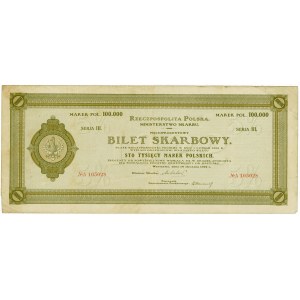 Bilet Skarbowy 100.000 marek 1923 Serja III 