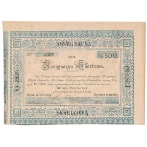 Asygnacja Skarbowa 500 złotych 1831 beautifull