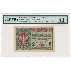 2 marki 1916 Generał -A- PMG 50 rare variation