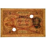 5 złotych 1924 Specimen perforated 