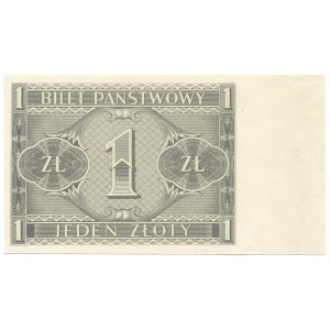 1 złoty 1938 with print only on the back 