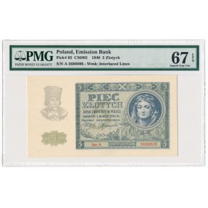 5 złotych 1940 Ser. A - PMG 67 EPQ