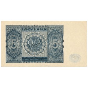 5 złotych 1946 - blue print