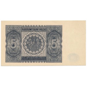 5 złotych 1946 - druk fioletowy