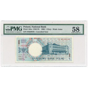 1 złoty 1990 -D- no overprint - RARE