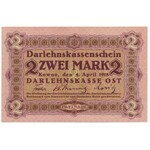 Kowno 2 marki 1918 -A 007523 - rare and low serial number