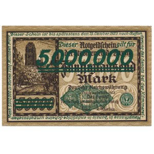 Danzig 5 million 1923 - green overprint