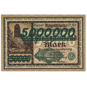 Gdańsk 5 milionów 1923 - nadruk zielony