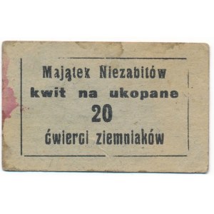 Majątek Niezabitów XIXw. - receipt for 20 quarters of potatoes