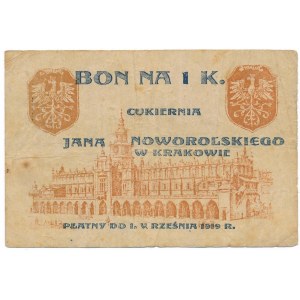 Kraków Cukiernia Noworolskiego 1 korona