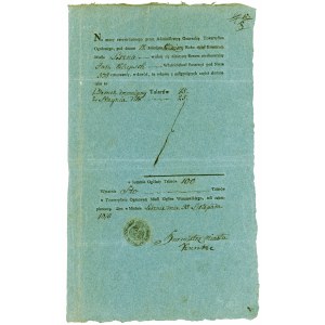First Polish Insurance Certificate - Towarzystwo Ogniowe 1808 - RARITY