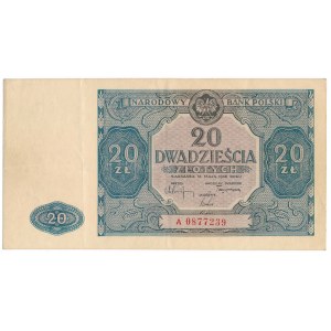 20 złotych 1946 -A- rare blue print