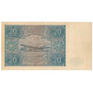 20 złotych 1946 -A- rare blue print