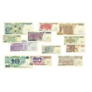 Zestaw 13 banknotów z nadrukiem KATALOG BANKNOTÓW POLSKICH J.Parchimowicz