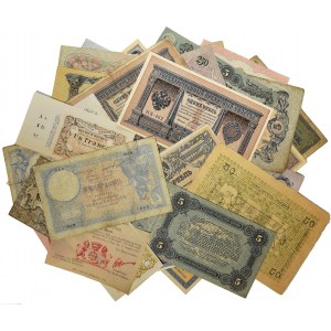 Zestaw 50 banknotów Rosja, Niemcy, Francja 