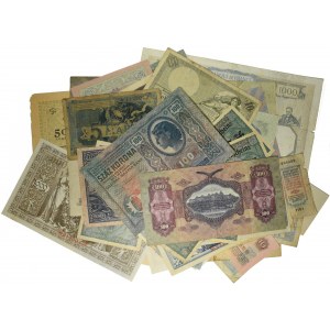 Zestaw 50 banknotów Rosja, Niemcy, Francja 