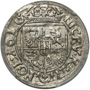 Zygmunt III Waza, Trzykrucierzówka Kraków 1616 z herbem Sas - PCGS AU58