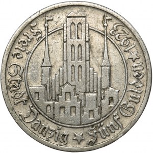 Free City of Danzig 5 gulden 1923