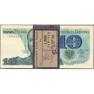 Paczka bankowa 10 złotych 1982 -C- 100 sztuk 