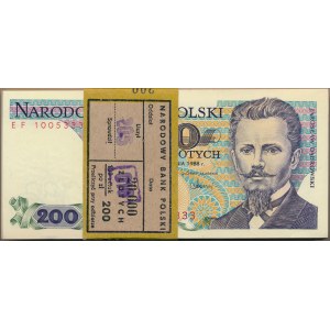 Paczka bankowa 200 złotych 1988 -EF- 100 sztuk 