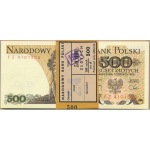 Paczka bankowa 500 złotych 1982 -FZ- 100 sztuk 
