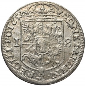 John II Casimir, 1/4 thaler 1653 Wschowa MW - beautifull 