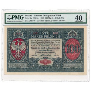 100 marek 1916 Jenerał - 6 digits PMG 40 