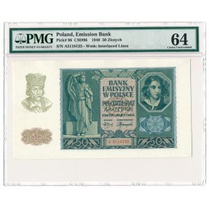 50 złotych 1940 -A- PMG 64 