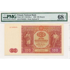 100 złotych 1946 -P- PMG 68 EPQ - NAJWYŻEJ OCENIONY BANKNOT PRL