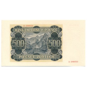 500 złotych 1940 -B- nieukończony druk z szerokim marginesem
