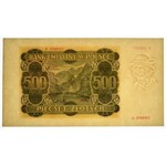 500 złotych 1940 -B- nieukończony druk z szerokim marginesem