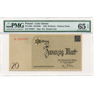20 marek 1940 without watermark with No double under punched - PMG 65 EPQ