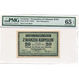 Posen 20 kopeken 1916 PMG 65 EPQ