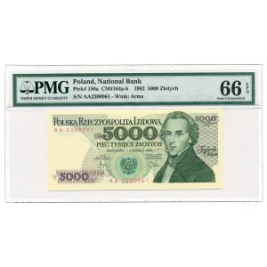 5.000 złotych 1982 -AA- PMG 66 EPQ 
