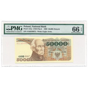50.000 złotych 1989 -AA- PMG 66 EPQ