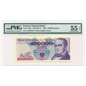 100.000 złotych 1993 -A- PMG 55 EPQ rare first prefix